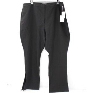 NWT Good American Pants Womens 22 L33 Side Slit Flared High Rise Trousers‎ Black